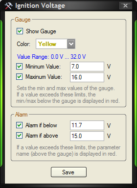 HUD ECU Hacker Screenshot - Gauge Configuration    